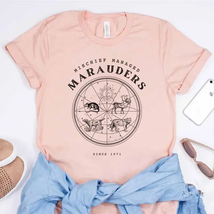 Mischief gérer chemise les Marauders Hp sorcier école T-shirt Fandom Booktok Bookish Merch assistant Halloween hauts Fans cadeau
