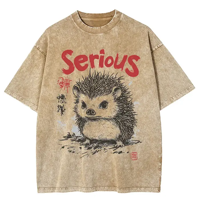 T-shirt a maniche corte da uomo en stile japonais Camicia
