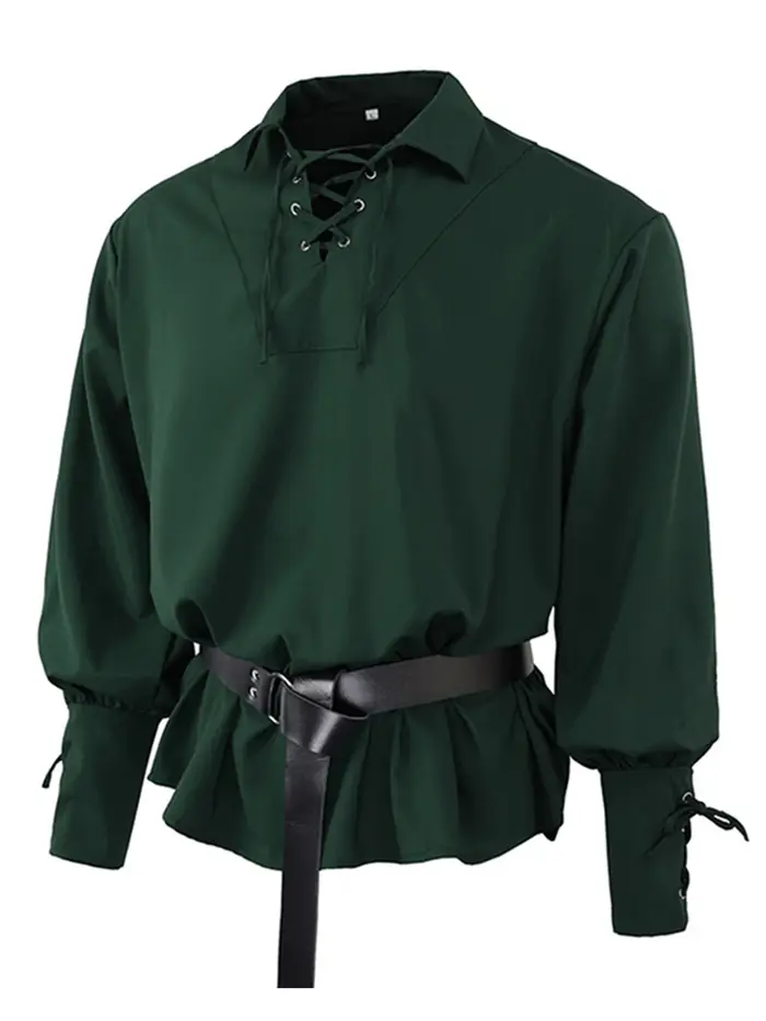 (Polo ample de style pirate médiéval vintage pour homme