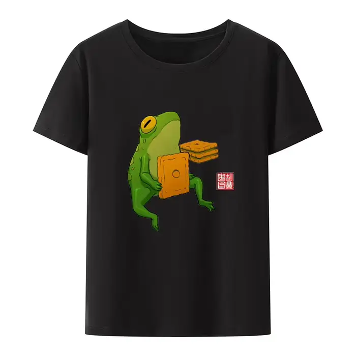 J'ai des grandes sentiments grenouille impression T-shirt Harajuku col rond Punk nouveau Style respirant Anime Humor
