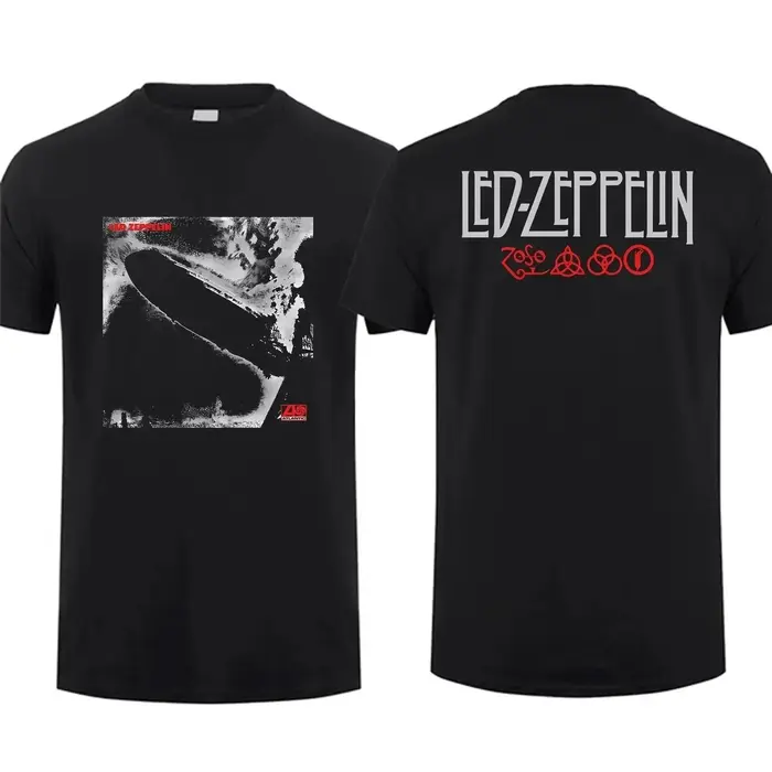 Hip Pop Harajuku T-shirt Vintage groupe de Rock Led Tour mère Zeppelin T-shirt Double face décontrac