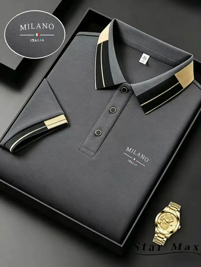 Polo homme luxe à manches courtes avec broderie cheval