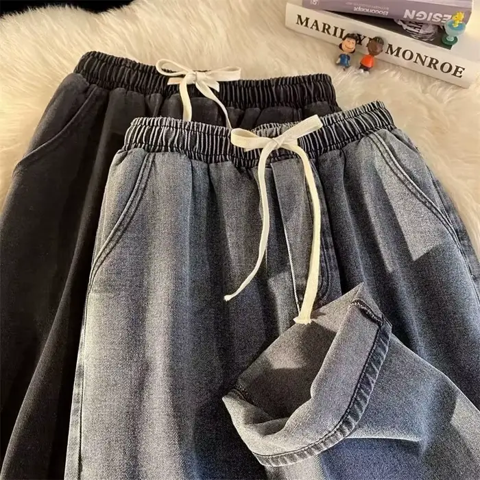 Nouveau Jean Streetwear Ample Homme 2026 Style Coréen Tendance Coupe Droite Large Pantalon
