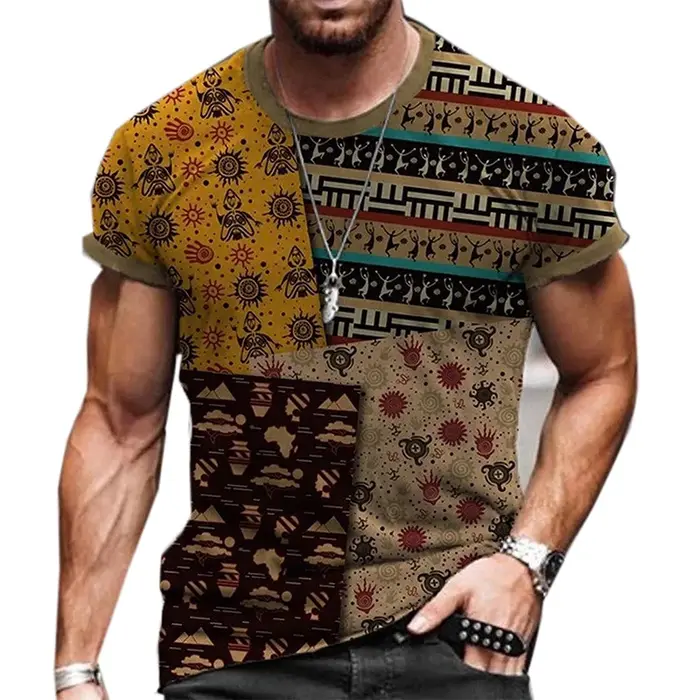 T-shirts graphiques africains Art abstrait coloré impression 3D hommes femme T-shirt vacances Streetwear Harajuku