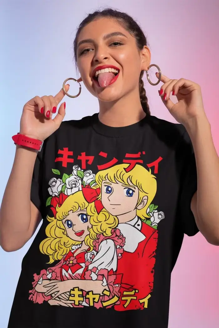 T-shirt Shojo Candy, t-shirt unisexe en coton épais