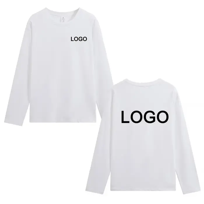 T-shirt à manches longues printemps-automne, haut confortable 100% coton pour homme, sweat-shirt pou