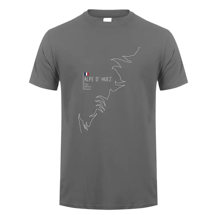 Alpe d Huez en France cyclisme t-shirt été hommes à manches courtes coton