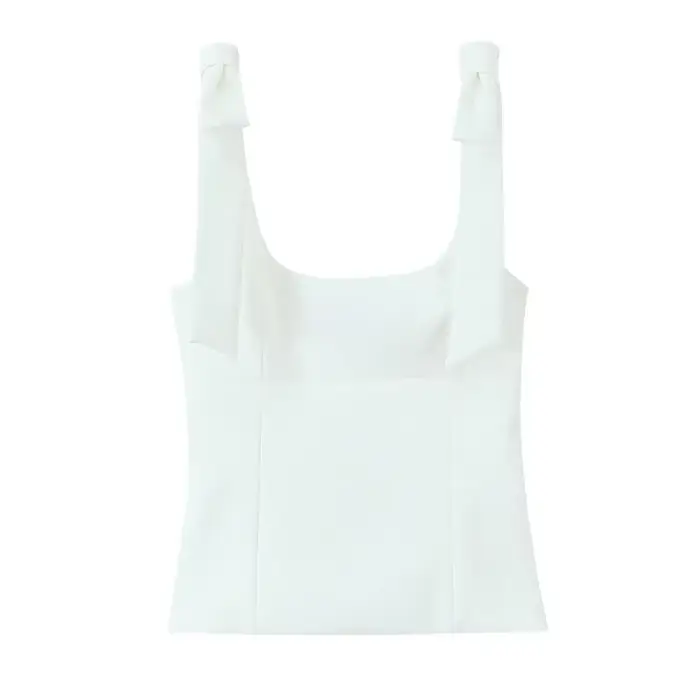MUJER 2025 Bow haut court femme jaune Sexy
