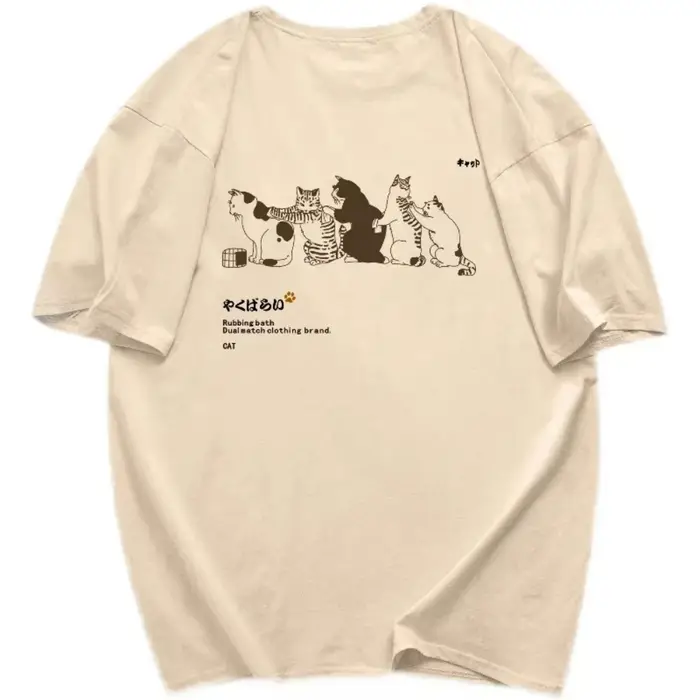 T-shirt oversize imprimé style Harajuku à manches courtes pour femme