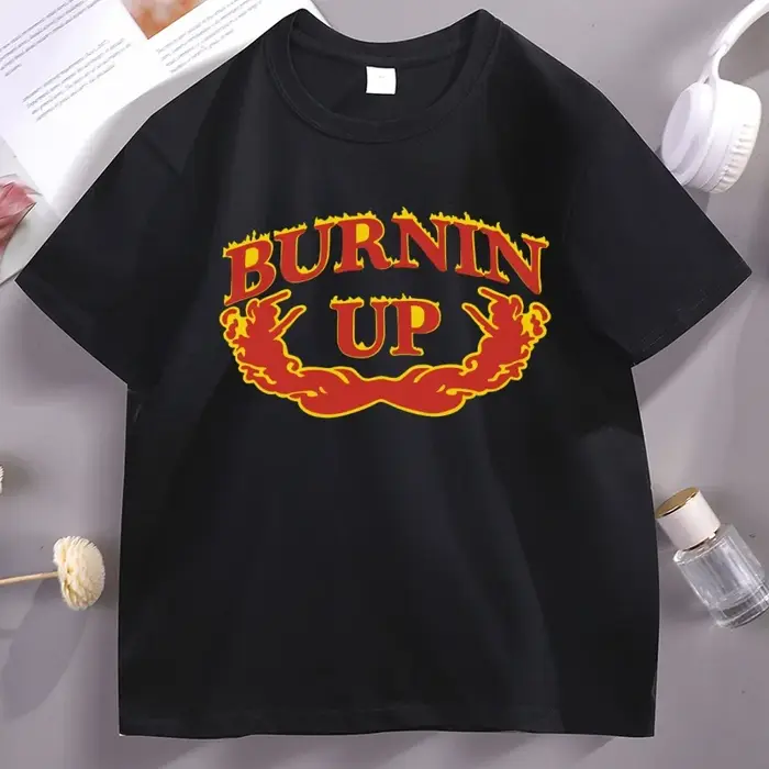 Burnin Up T-shirt graphique hommes vêtements casual à manches courtes haute qualité respirant T-shir