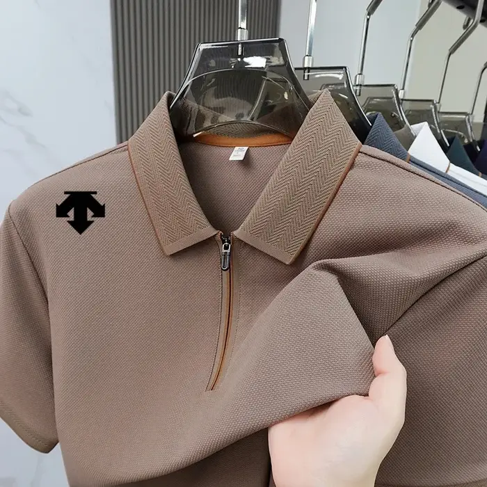 Design Demi Zip Tendance Été Polo Homme Manche Courte Tissu Premium Excellente Tenue De Forme Golf P