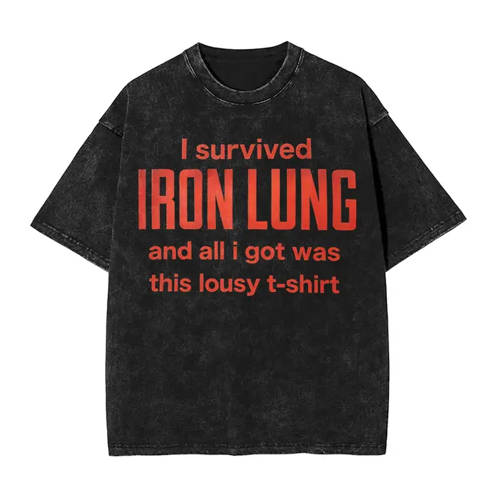 T-shirts délavés Iron Lung Markiplier Movie 2026 Streetwear Hip Hop Nouveauté T-shirts Homme Femme S