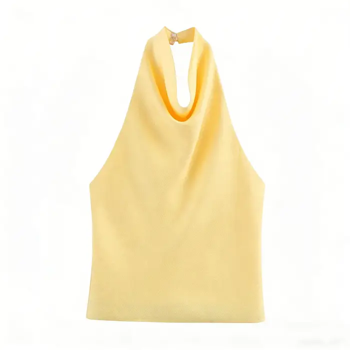 Tops en satin HH Halter pour femmes