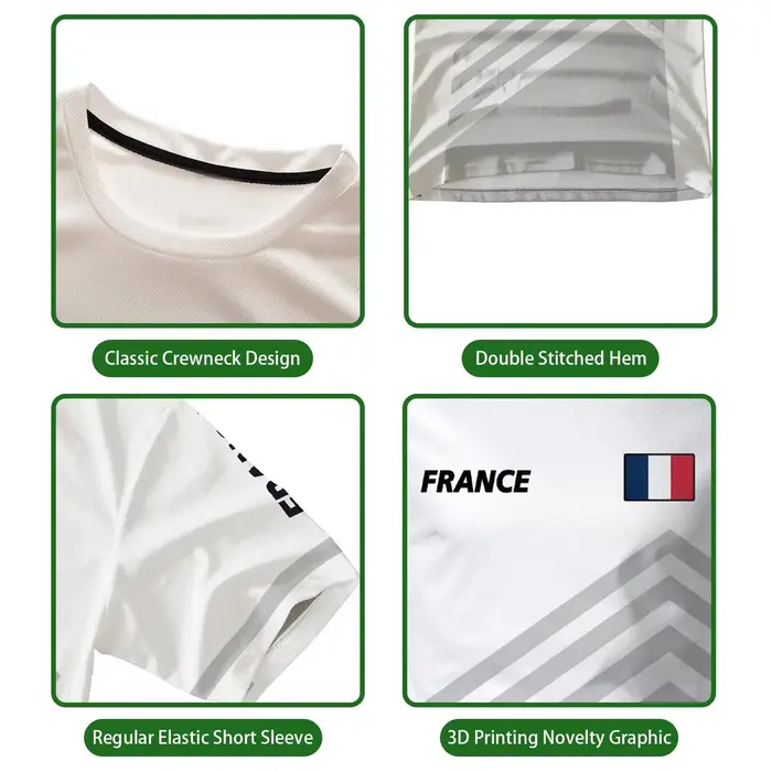 T-shirt drapeau français imprimé en 3D
