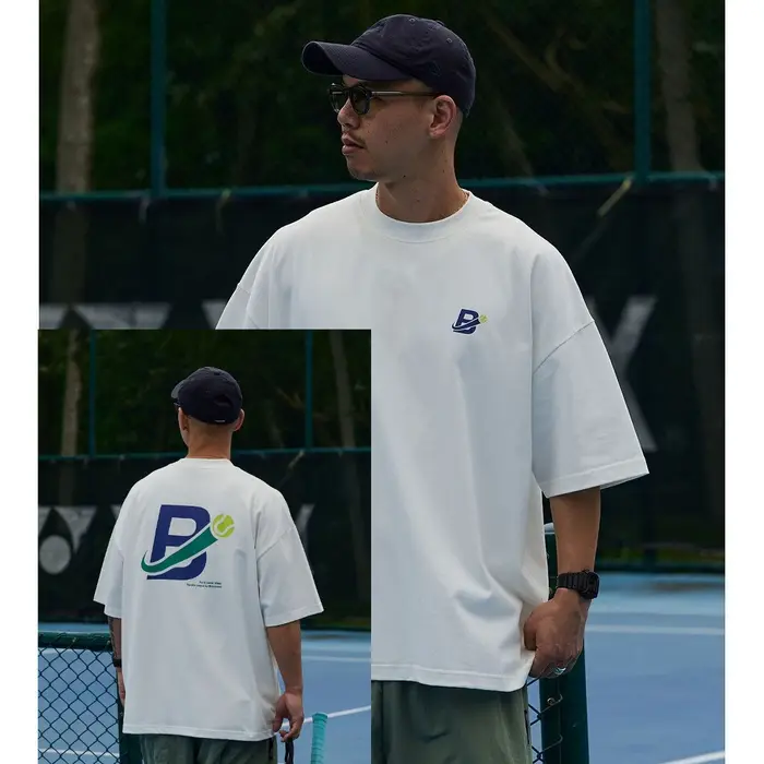 T-shirt graphique tennis lettre B pour homme