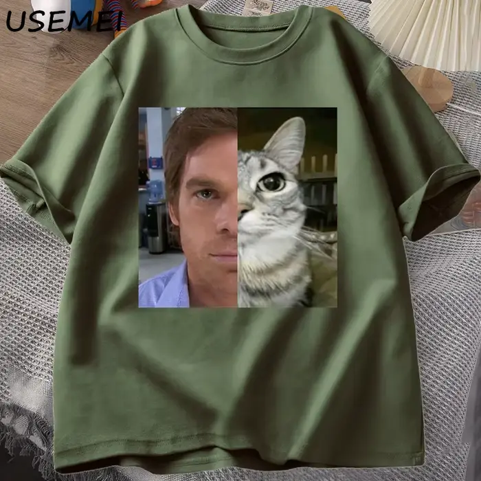 Dexter Morgan-T-shirt en coton à manches courtes et col rond pour homme