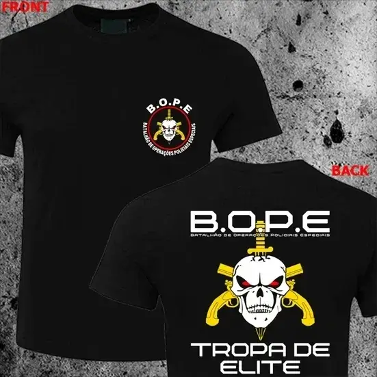 Cool BOPE Tropa De Elite Brazil Special Elite Forces T-Shirt à manches courtes décontracté à col ron