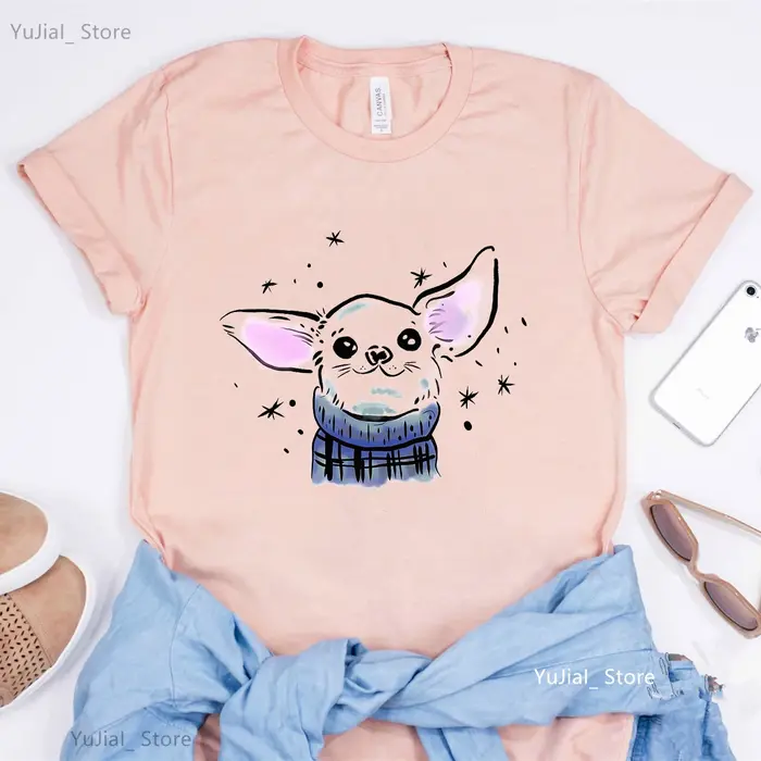 T-shirt femme, amant de Terrier, Chihuahua, Bulldog, Ausds, Yorkshire, Harajuku, Kawaii, fleur, rose