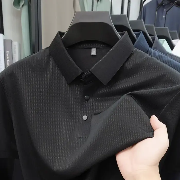 Polo texturé en maille pour hommes