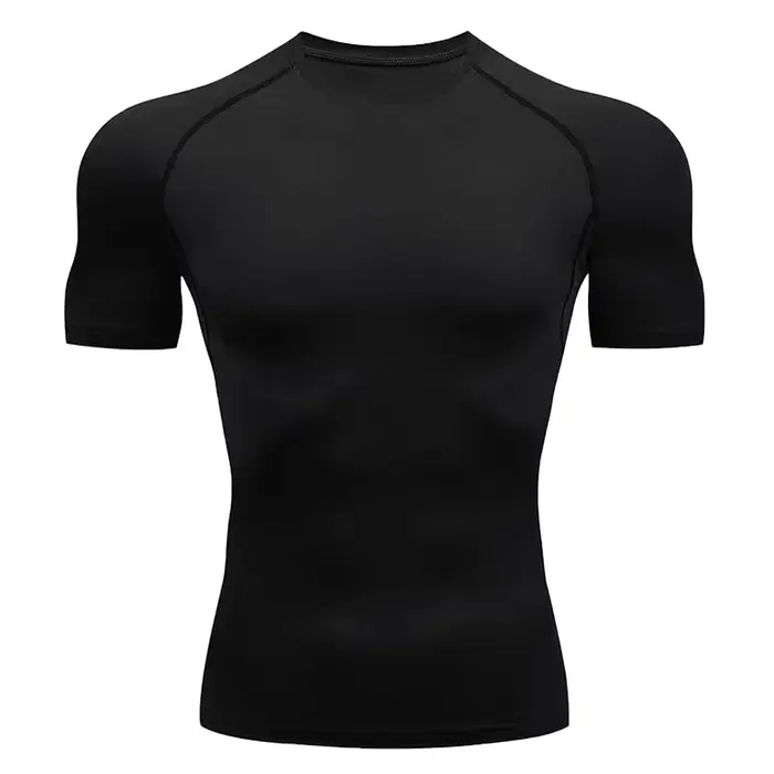 T-shirt de compression pour hommes, vêtements de sport, t-shirt de course à séchage rapide, hauts de