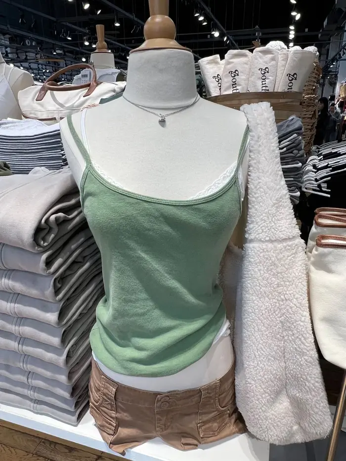 Nouveau débardeur vert slim pour femme – Haut court basique uni et simple pour l'été – Style décontr