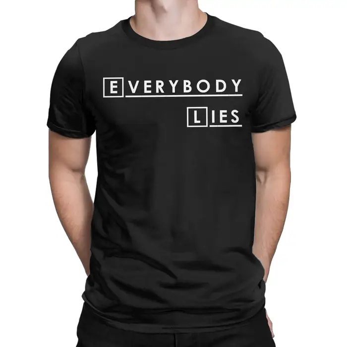 Maison MD Tout le monde mensonges t-shirt hommes 100% coton génial T-Shirts col rond Dr Gregory t-sh