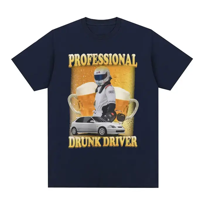 Pilote ivre professionnel drôle Meme T-Shirt hommes femmes mode Vintage à manches courtes T-shirts coton décontracté