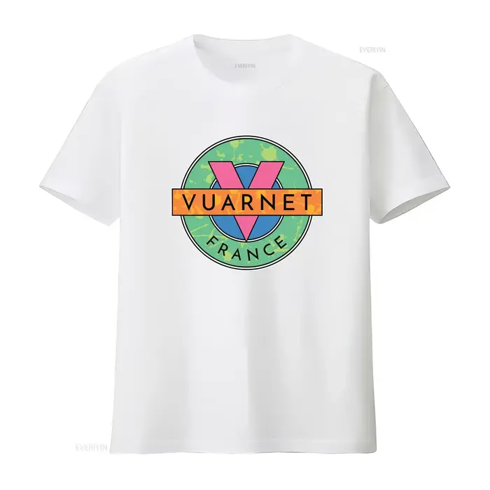 T-shirt homme Vuarnet France bleu marine avec logo coloré imprimé