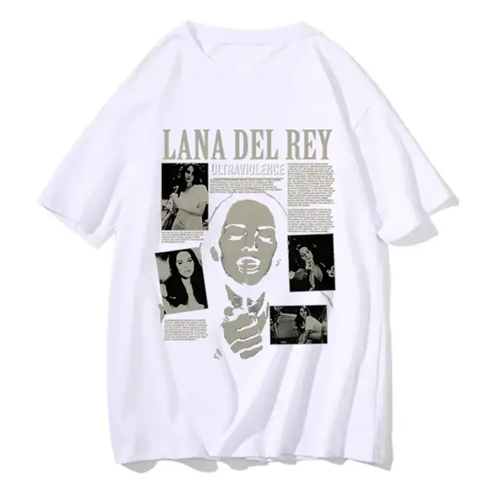 Chanteur Lana Del Rey imprimer t-shirt hommes femmes mode Hip Hop Streetwear Harajuku à manches courtes grande taille