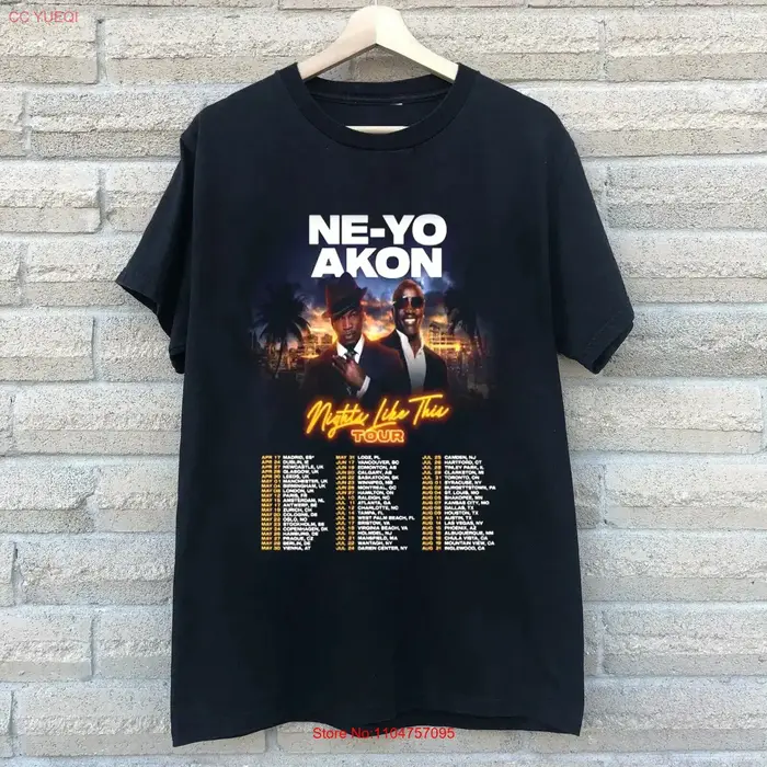 Nouveau T-shirt vintage délavé Ne Yo and Akon Nights Like This Tour S à 5XL