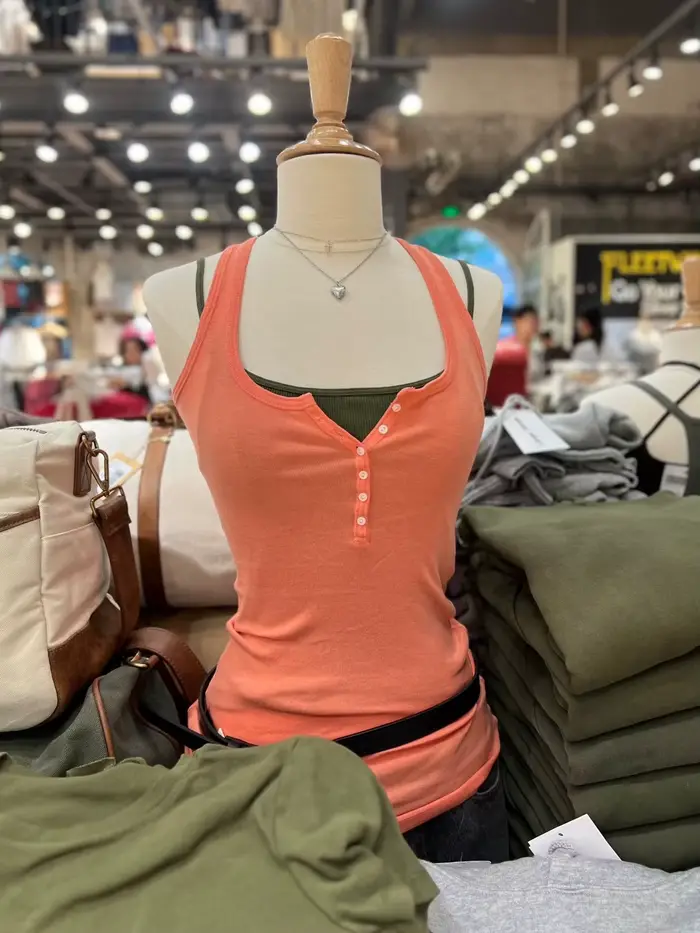Débardeur basique rose pêche pour femme, col en U, sans manches, en coton, camisole unie, polyvalent