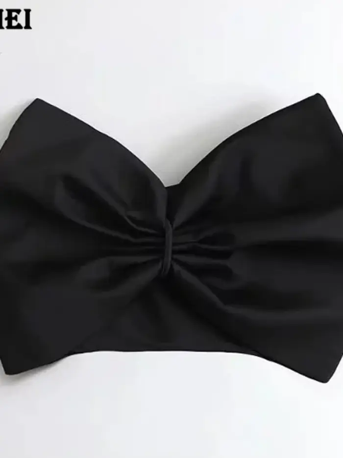 T-shirt court dos nu avec fermeture éclair pour femme