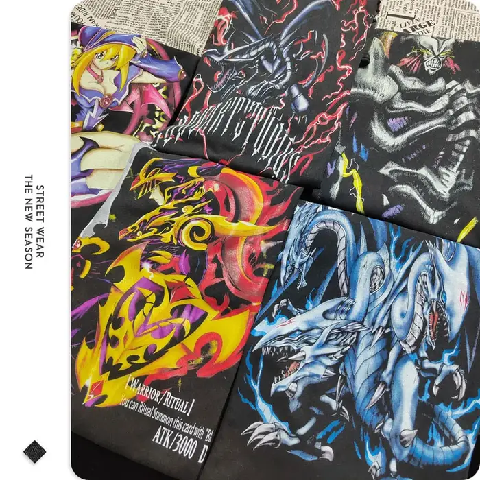 Yu Gi Oh T-shirt Anime Manga Vintage délavé hauts t-shirts magicien foncé fille Yuugi Kaiba Seto surdimensionné DTG
