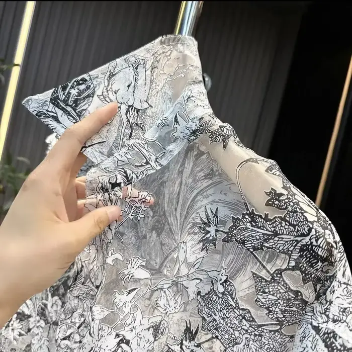 Chemise en maille florale pour hommes