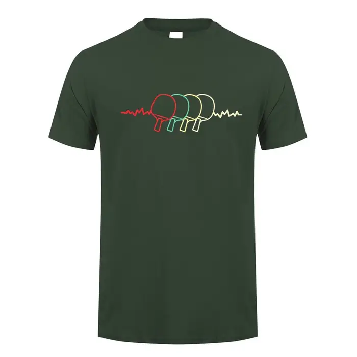 Heartbeat T Shirt Hommes À Manches Courtes Coton Tennis De Table Économie Homme Vêtements Tees Y-TP-013