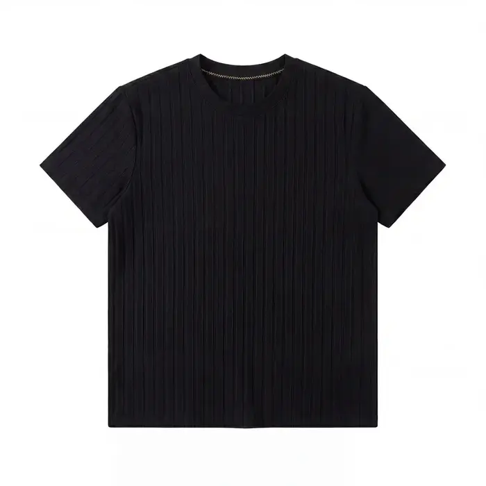 T-shirt à manches courtes en tricot côtelé pour hommes