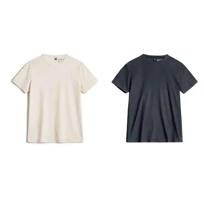 T-shirt homme Maden coupe ajustée col rond manches courtes extensible doux rafraîchissant décontracté été basique uni
