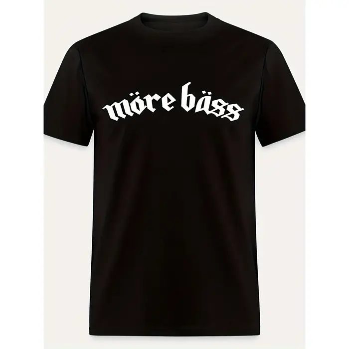 T-shirt en coton pour homme MORE BASS avec imprimé graphique de police gothique