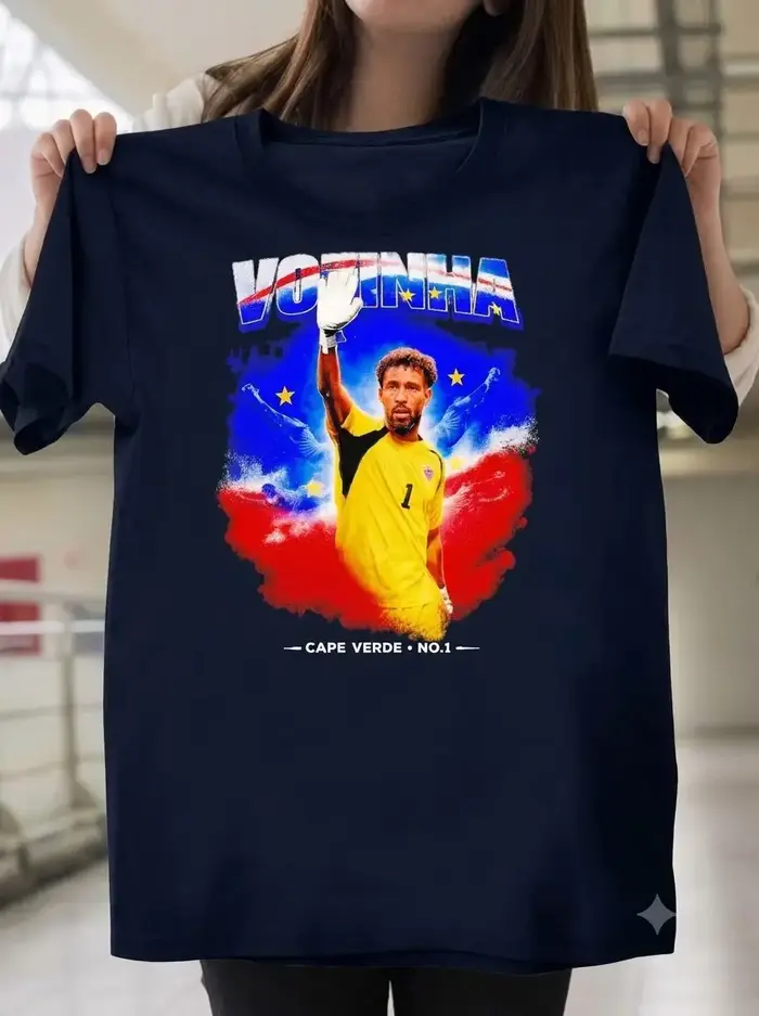 T-shirt de fan de l'équipe nationale de football du Cap-Vert, numéro 1, imprimé