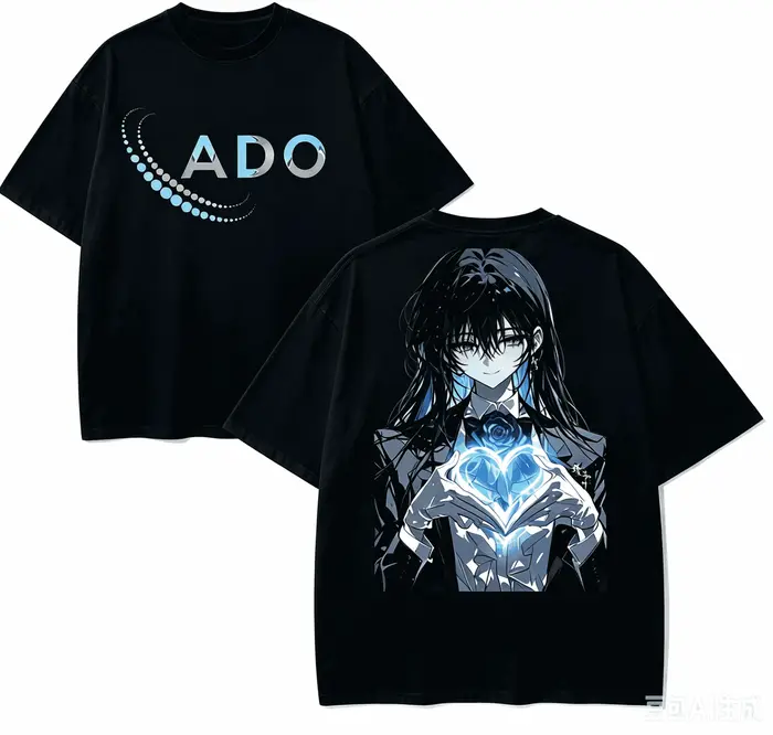 T-shirt Ado Anime Lover en coton Harajuku, nouveau modèle, mode rétro, surdimensionné, unisexe, pour couples, doux, de haute qualité