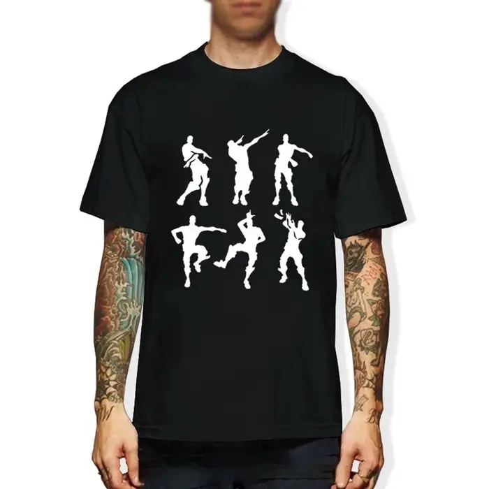 2025 nouvelle vente chaude Fortniter célébrations T-Shirt adulte hommes jeu danse Discout