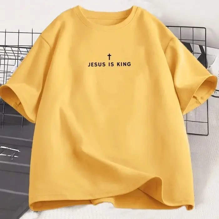 T-shirt chrétien « Jésus est roi » pour hommes et femmes