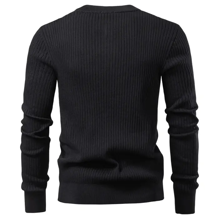AIOPESON bouton patte Polo hommes côtelé rayure à manches longues coupe contemporaine minimaliste automne hiver Premium haut d'affaires