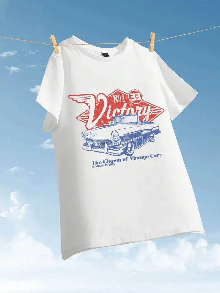 T-shirts pour femmes, imprimé The Charm Of Vintage Cars Victory