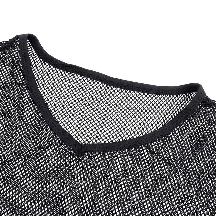 Sexy homme hommes maille voir à travers Clubwear débardeur T-Shirt mode