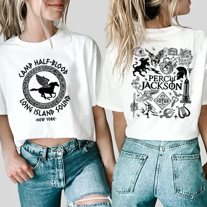 Deux côtés Camp demi-sang t-shirt Harajuku Percy Jackson chemises graphiques