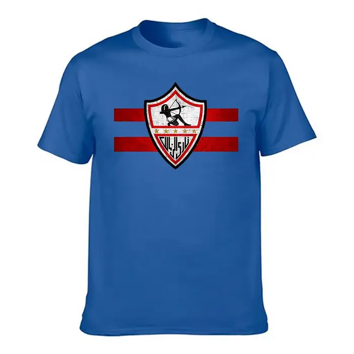 T-shirt pour homme 100% coton Zamalek SC avec logo imprimé délavé