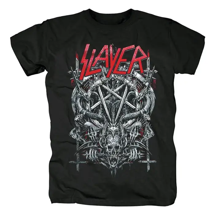 SLAYER T-shirt imprimé hommes surdimensionné Y2k rétro rue Hip Hop