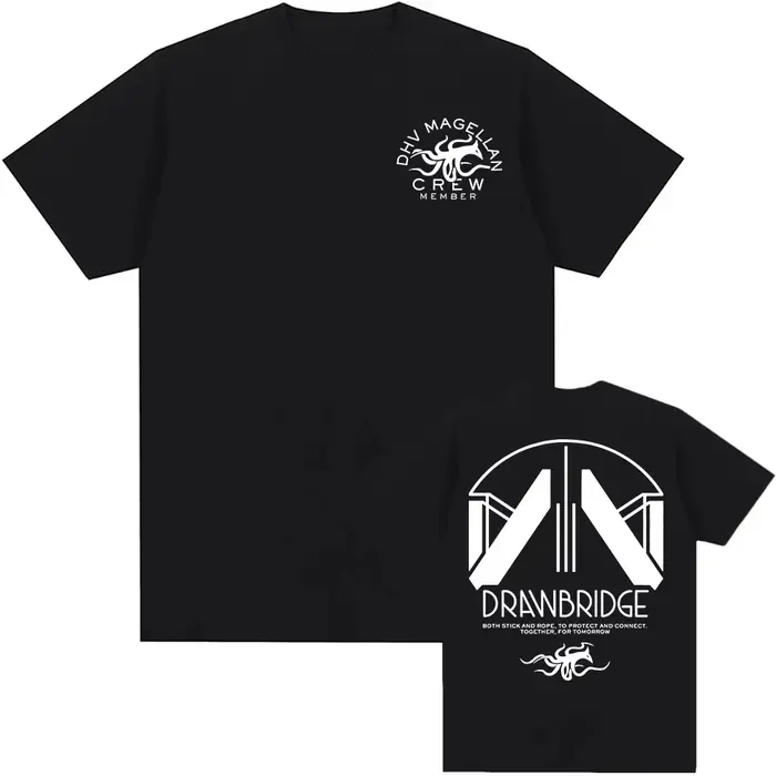Death Stranding 2: On the Beach - DHV MAGELLAN Crew Member T-Shirt unisexe à col rond 100% coton à m