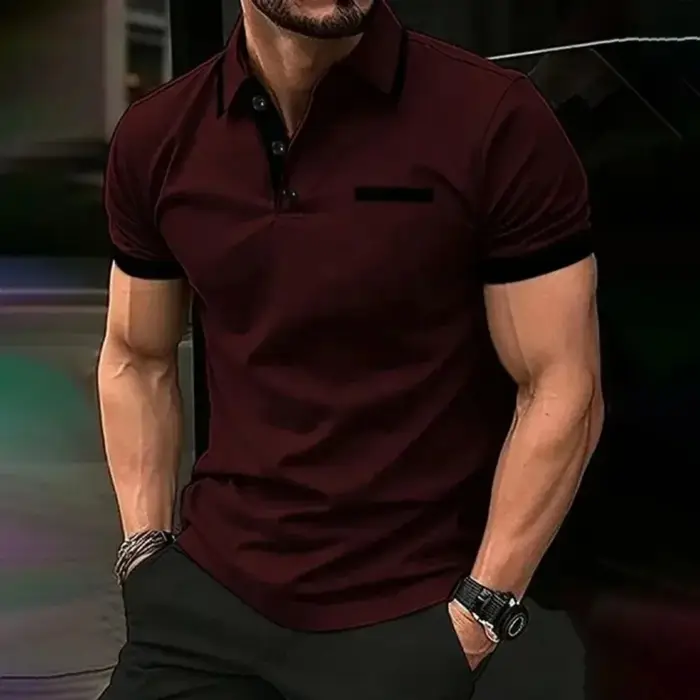 Polo ajusté pour homme à manches courtes